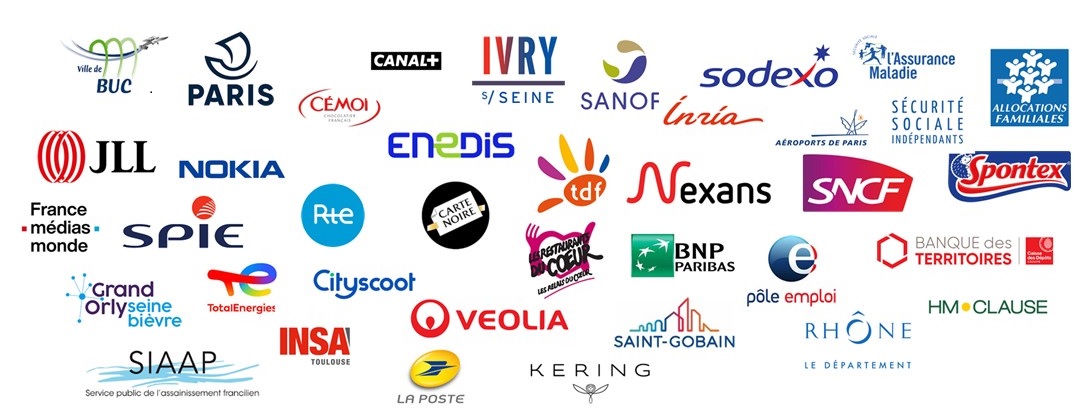 Logos d'entreprises et d'institutions accompagnées par AIR Consulting Services